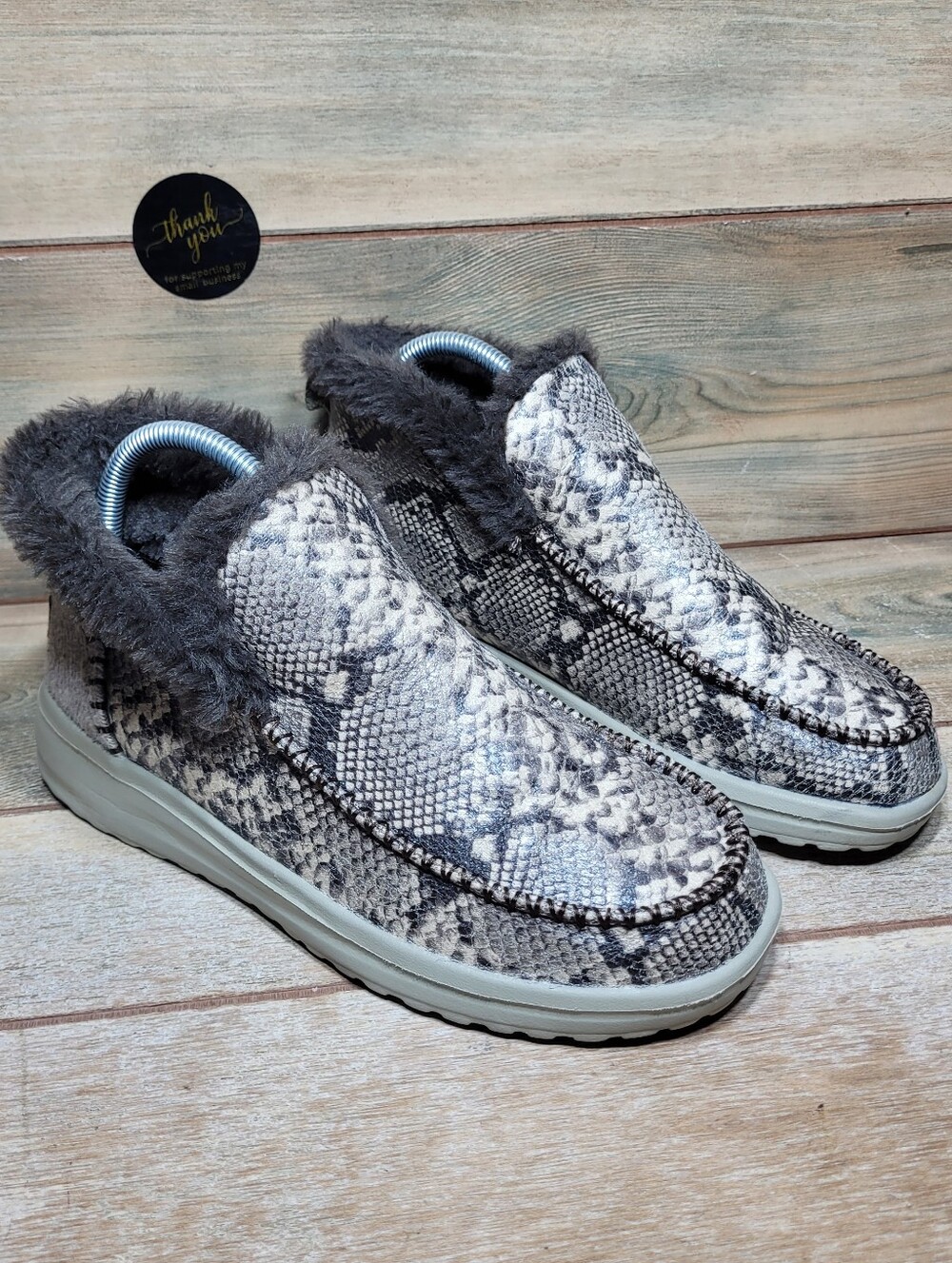 Hey Dude Denny Python Stretch Fabric Slip On Comfort Boots Women's Size 8